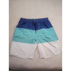 Men's 2x Swim Trunks Royal, Teal And‎ White
